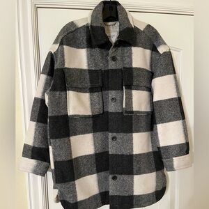 Abercrombie & Fitch Buffalo Plaid Shacket Oversized Shirt Jacket Coat Utility S